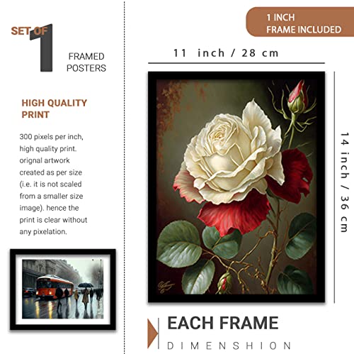 Image of kotart Paintings Modern Art Framed Painting for Bedroom Living Room - Framed Wall Posters /Paintings with Frame - Painting for Wall Decoration - Gallery Wall Decor (Red, Framed) Set of 5 (Art 10)