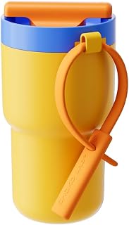 CHAKO LAB Stainless Steel Insulated Water Bottle with Two Drinking Ways | Twist Tumbler BPA-Free Leak-Proof | 17 oz Bottle with Ceramic coating | Orange