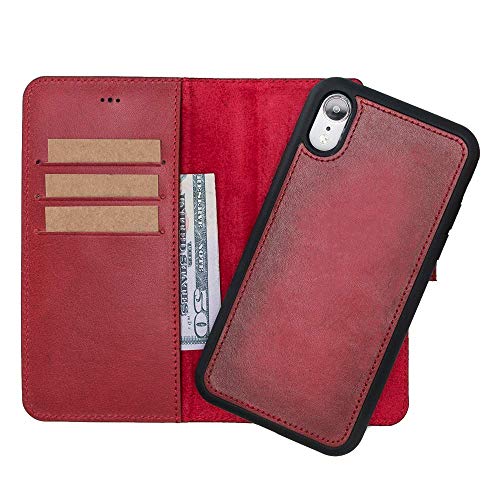 Detachable Full Grain Leather iPhone XR Wallet