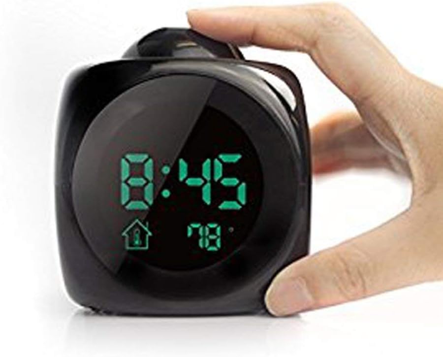 Mixen Digital LCD Display Colorful Voice Projection Alarm Clock Without Battery (Black and White)