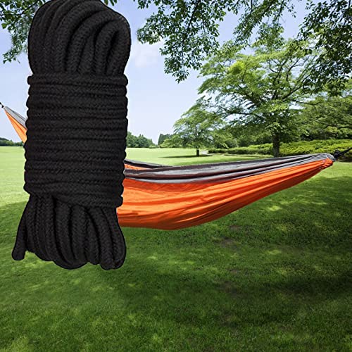 4 Piezas Cordón Retorcido de Algodón Grueso, 10 Metros de Largo, 8 mm de Espesor, Cuerda Trenzada para Tender Ropa, para Acampar, Jardinería, Canotaje, Tirar de la Cuerda, Mascota, Escalada (Negro) - imagen 6