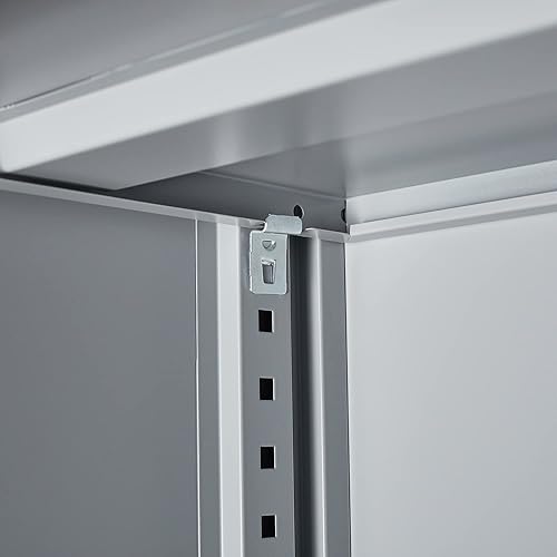 Miniatura 5 de CNANXU Gabinete de almacenamiento de metal para garaje gabinete de almacenamiento de metal con bloqueo de 42 pulgadas con 2 puertas y estantes