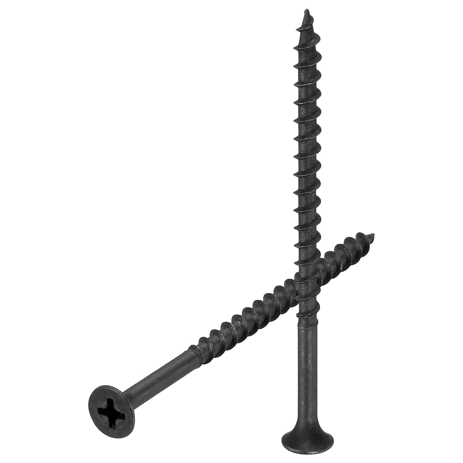 sourcing map 100pcs #7x2-3/4" Phillips Flat Head Sheet Metal Screws, Carbon Steel Cross Drive Self Tapping Wood Screws Chipboard Screw for Sheet Metal, Wood, Black