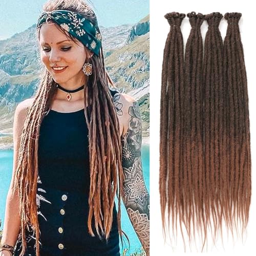 Rastas degradadas marrones hechas a mano con acabado profesional 6