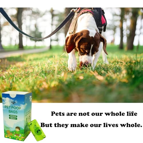 Image of Pet Poop Bags,Unscented,Extra Thick,Leak Proof,8Rolls,120 Counts, with Metal Carabiner Dispenser
