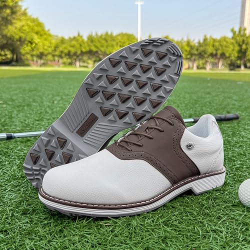 Image of THESTRON Men Golf Shoes Waterproof Professional Golf Footwears Spikes Spikeless Golf Walking Sneakers Turf Sports Golf Training Sneakers for Men