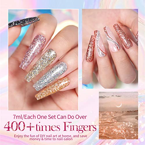BORN PRETTY UV Gel Nagellack Glitzer, UV Nagellack Glitzer Shellac Nagellack Nagellack Einweichen UV Nagellack Sparkly… – Bild 5