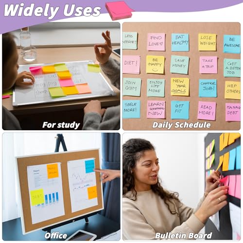 Image of 36 PCS Sticky Notes Bulk 3x3 Inch 12 Colors Colorful Memo Pads