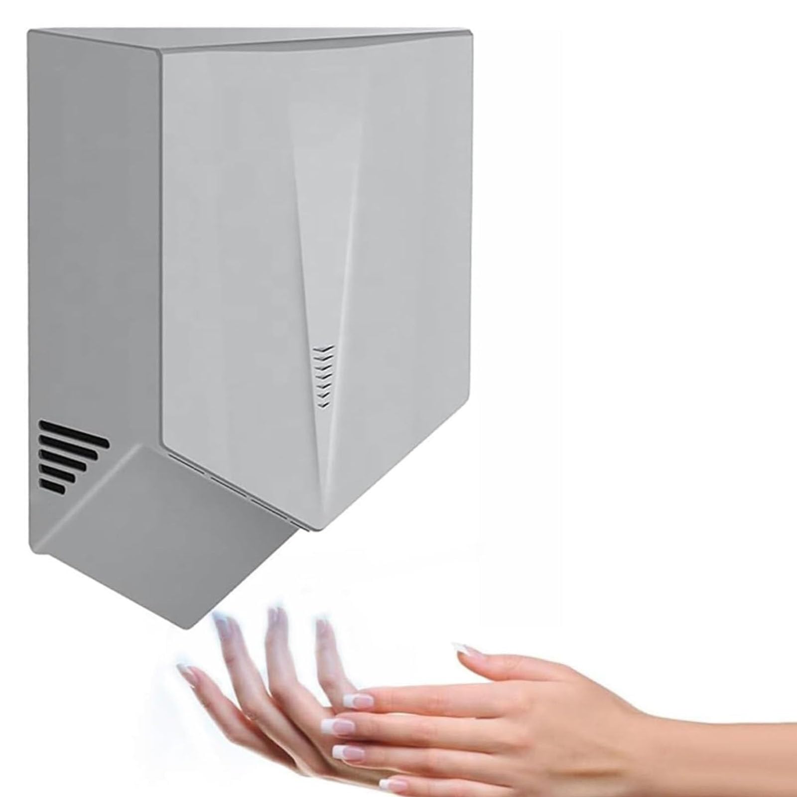 Asciugamani Commerciale con sensore Automatico, asciuga Mani Elettrico a Parete da 1500 W ad Asciugatura Rapida, Attrezzatura per asciugare Le Mani a Basso consumo energetico per WC,Grey