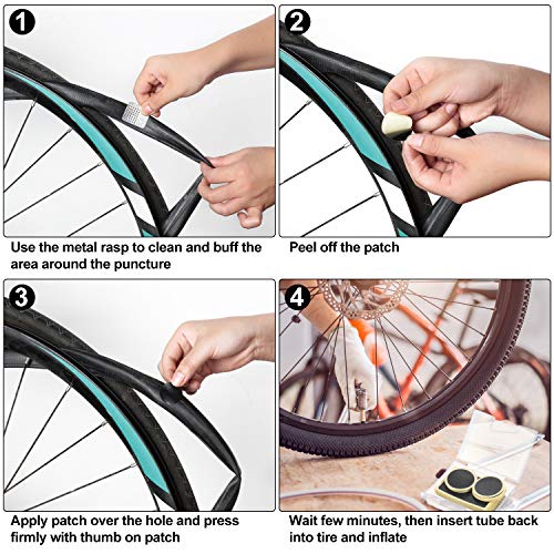 image for Mudder Pre-glued Patch Puncture Repair Kit Bike Tire Patch Repair Kit,