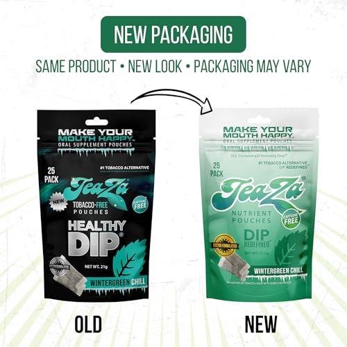 Image of TeaZa Herbal Energy Pouch - Tobacco Alternative - Nicotine Free (Wintergreen Chill, 1 Bag)