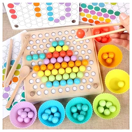 BANGTING Juego Montessori de Madera, 3 Años, Puzzle para Motricidad Fina, Juguete Educativo, Entrenamiento Pinzas Palillos Cuchara y Identificación de Color