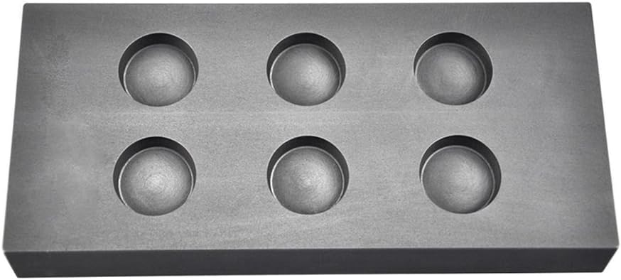 6 Cavity 1 oz Troy Ounce Round Silver Graphite Ingot Coin Mold for Melting Casting Refining Scrap Metal Jewelry