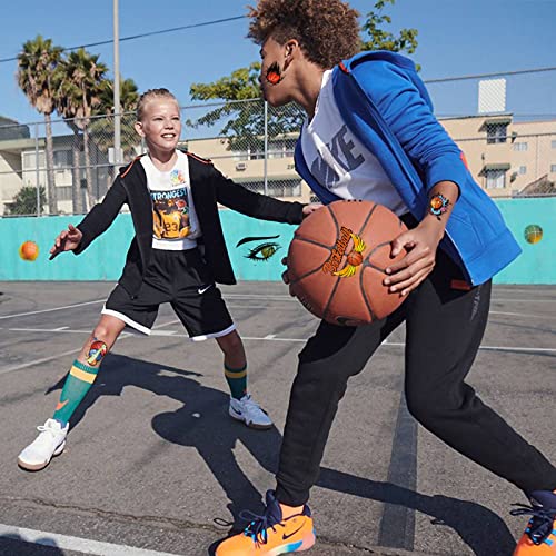 Metker Basketball Sports Waterproof Temporary Tattoos,140 Piece Individual Temporary Tattoo Stickers For Adults,Kids,Basketball Fans,Perfect For Basketball Parties,Group Events,Basketball Face Stickers,Gift Bag Fillers,Basketball Theme Birthday Party Decorations #TOP5
