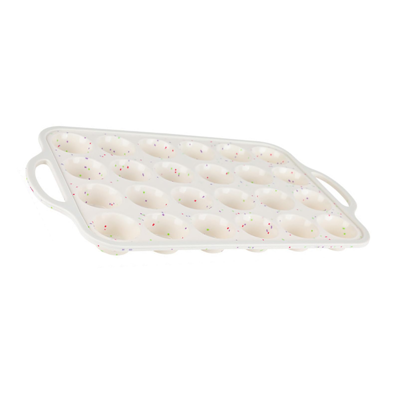 PANGBOER Silicone Cupcake Baking Pan 24 Cavity Food Grade Tray with Handles for Home Bakers Making Small Desserts Easily