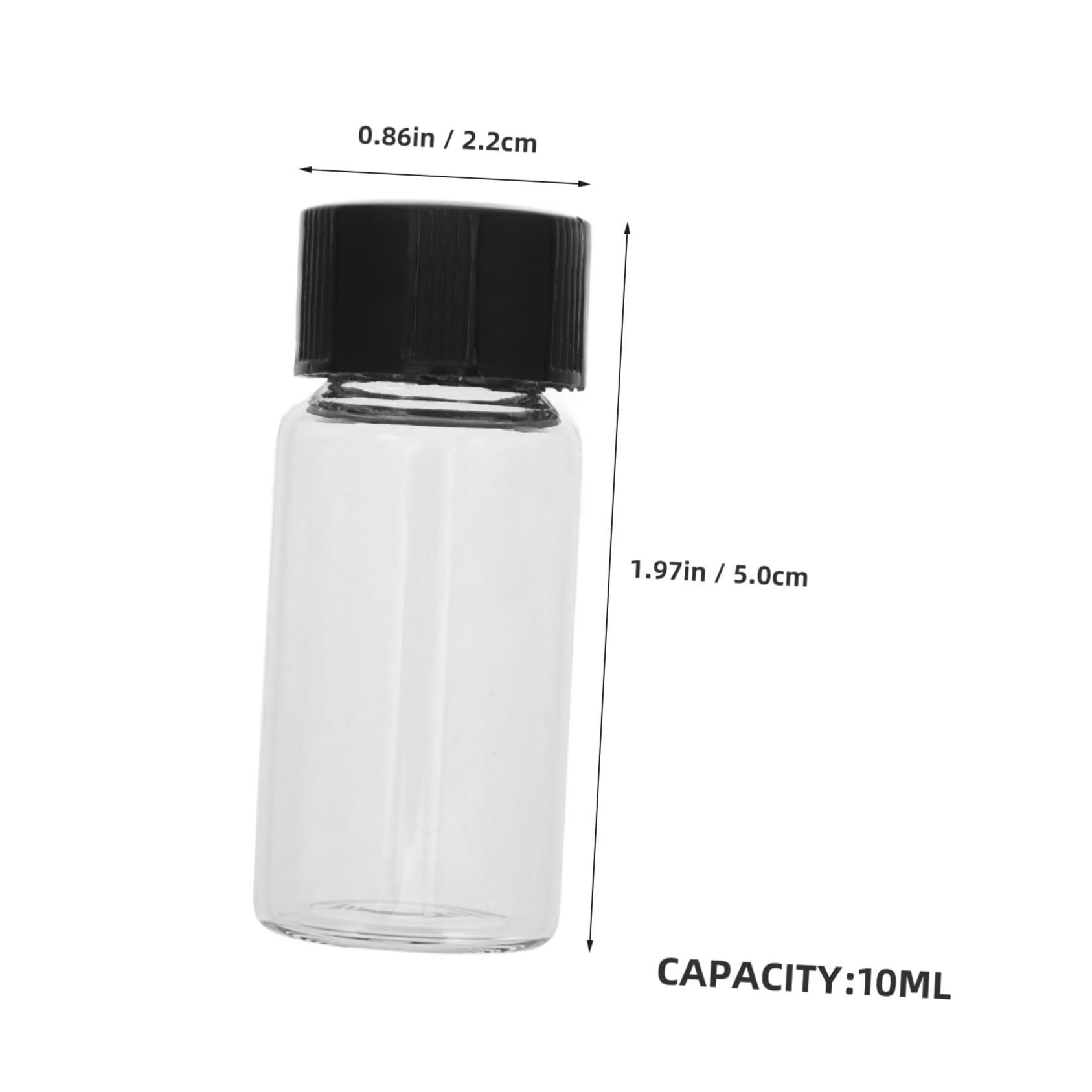 100 Frascos de Muestra de Vidrio con Tapa de Rosca 10 Ml
