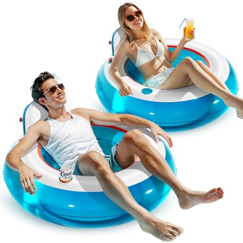 Flotteur de chaise longue de 111,8 cm QPAU avec dossier ergonomique pour fauteuil piscine