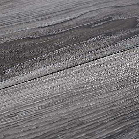 INMOZATA 36Pcs Self-Adhesive PVC Flooring Planks Floorboard Planks Waterproof Floor Wall Stickers for Kitchen Bathroom Home Floor Tile (Dark Grey) Cover