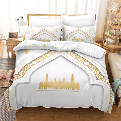 Housse de couette effet douce finitions premium lit microfibre 3D - 3