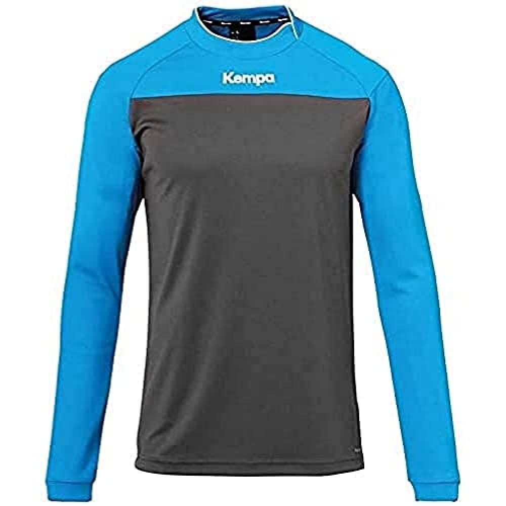 Kempa Prime Long Sleeve Shirt Children's Long-Sleeved Shirt - Anthra/Kempablue, X-Large