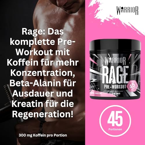 Warrior Rage Pre Workout Booster 392 g, 300 mg Koffein – Brutal Bubblegum – Ansicht 6