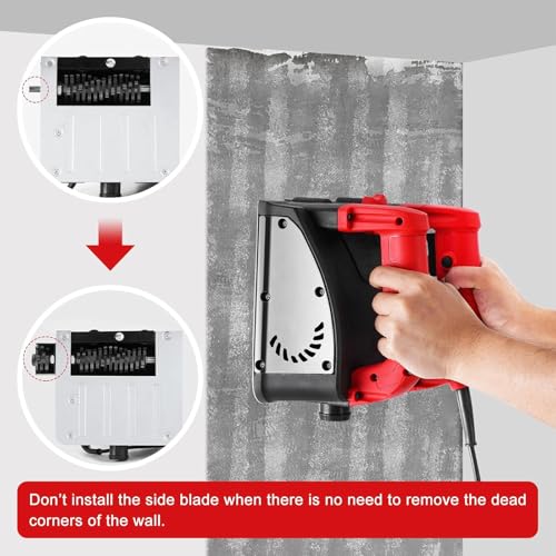 Rascador eléctrico de pintura de pared, pala de hormigón de pared de mano con cuchillas de acero, 1-4 mm de profundidad, 6 anchos para eliminación de pintura y masilla, herramientas de reparación de