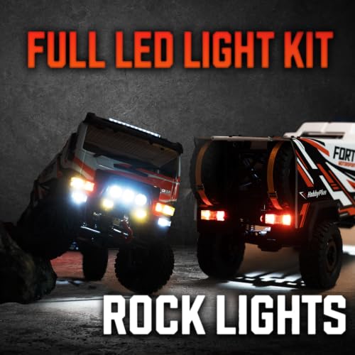 Image of HOBBYPLUS DKR-4 Fortis 1 /18 4WD RC Dakar Rally Truck RTR, Brushed Motor, 2-Speed Transmission, Portal Axles, Long-Travel Suspension, Functional Winch, Scale Off-Road Rally Truck (White)