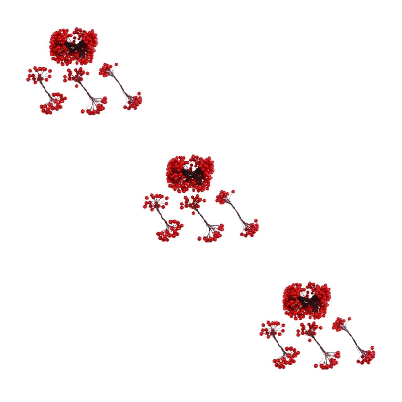 IMIKEYA Lot De 3 Baies De Houx Artificielles À Double Extrémité Baies Rouges Réalistes pour Décorations De Noël Et Fabrication De Couronnes 400 Pièces X 3