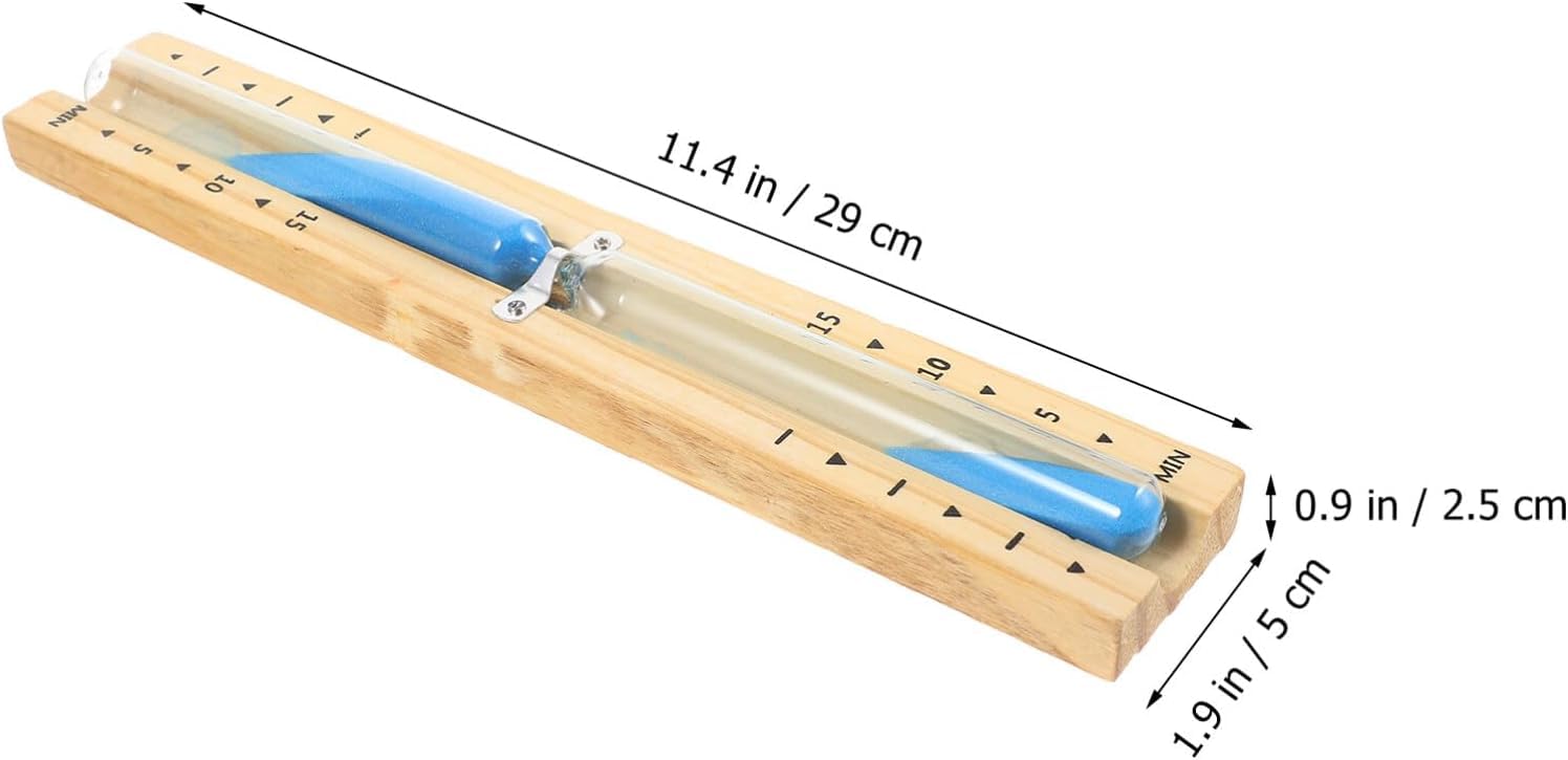 Reloj de arena para sauna, 15 minutos con arena azul, reloj de madera resistente al calor para girar + 2 tornillos de acero inoxidable – Accesorios para sauna