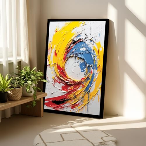 Image of The Castle Decor Abstract Wall Art | Big Size Modern Framed Painting for Living Room & Bedroom Decoration | Premium Gifting (20x30 Inches) (Design-6)