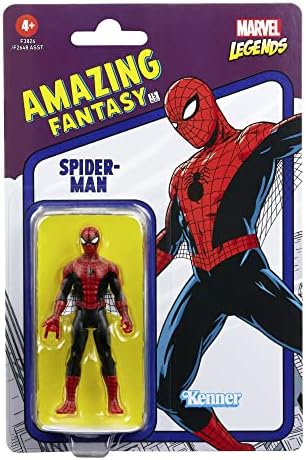 Hasbro Marvel Legends Series 3.75-inch Retro 375 Collection Spider-Man Action Figure, Toys for Kids Ages 4 and Up, Multicolor, One Size (F3824)