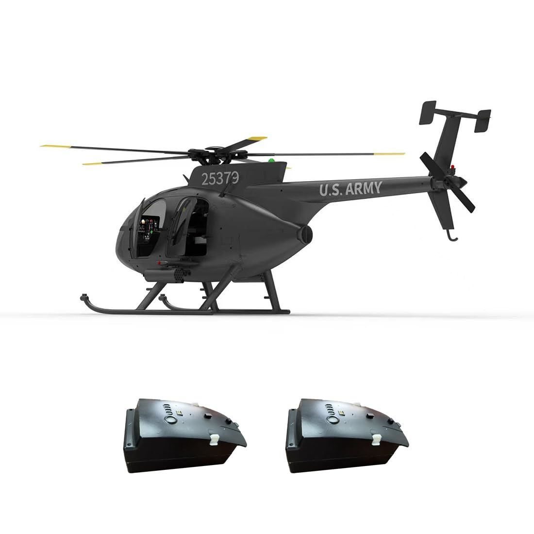 F119S MD500 Helicóptero RC, 1/16 250 clase helicóptero teledirigido, 2.4G 9CH RC Pájaro pequeño helicóptero militar regalo para adultos - RTF