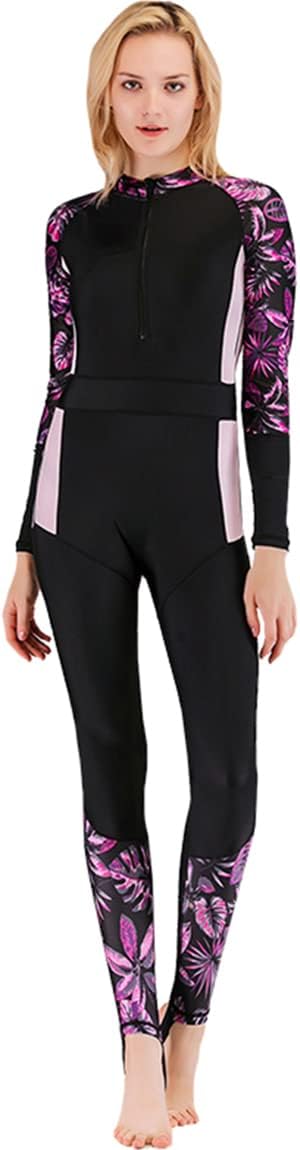 Akaeys Women's Full Body Swimsuit Rash Guard One Piece Long Sleeve Long Leg Swimwear with UV Sun Protection