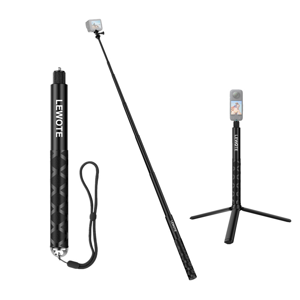 Treppiede Selfie Stick ULANZI 150cm | Per Insta360 GO 3/X3/ONE RS | Leggero E Compatto | Con Action Cam