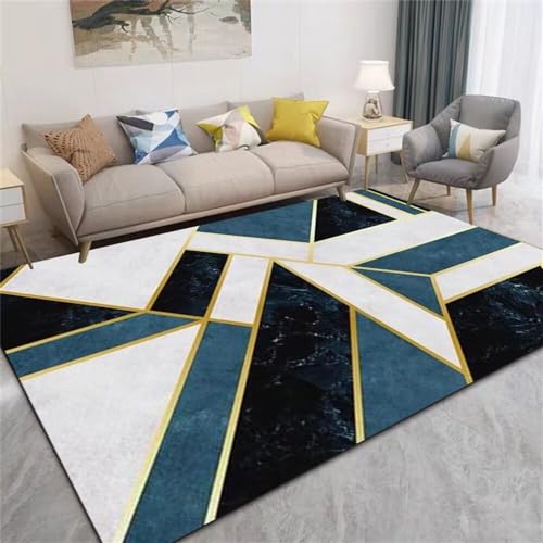 Tapis chambre adolescent bleu 160x200cm pour créer un coin bureau moderne et chaleureux - 2