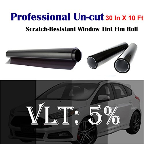 Mkbrother Uncut Roll Window Tint Film 5% VLT 30" in x 10' Ft
