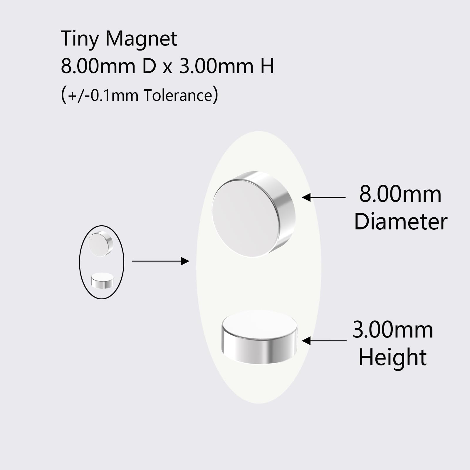8x3mm Rare Earth Magnets N52 Grade,100 Pcs Powerful Neodymium Magnet, Strong Small Round Refrigerator Magnets, Mini Strong Magnet for Craft Industrial Fridge Whiteboard — Amazon image 2
