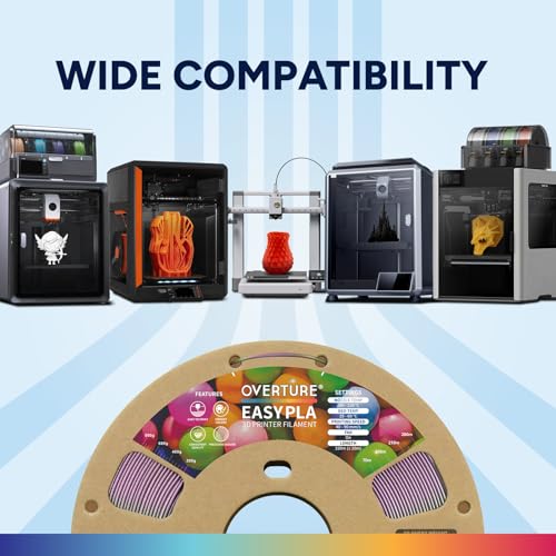 Image of OVERTURE Easy PLA 1.75mm 3D Printer Filament, 1kg Cardboard Spool (2.2lbs), Dimensional Accuracy + /- 0.03mm, Fit Most FDM Printer (SShimmer Purple)