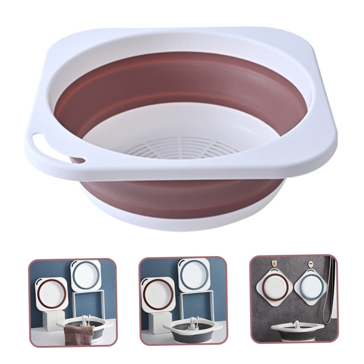 TOVINANNA Portable Folding Wash Basin Multi Use Handwashing Basin for Face Clothes Durable Compact Design for Home Camping
