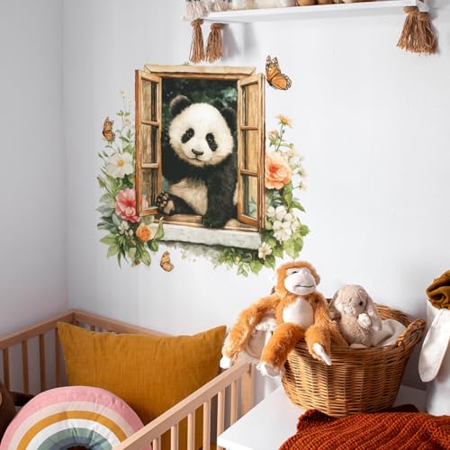 Adhesivos de Pared Panda Floral 3D Vinilo Removible miniatura 4