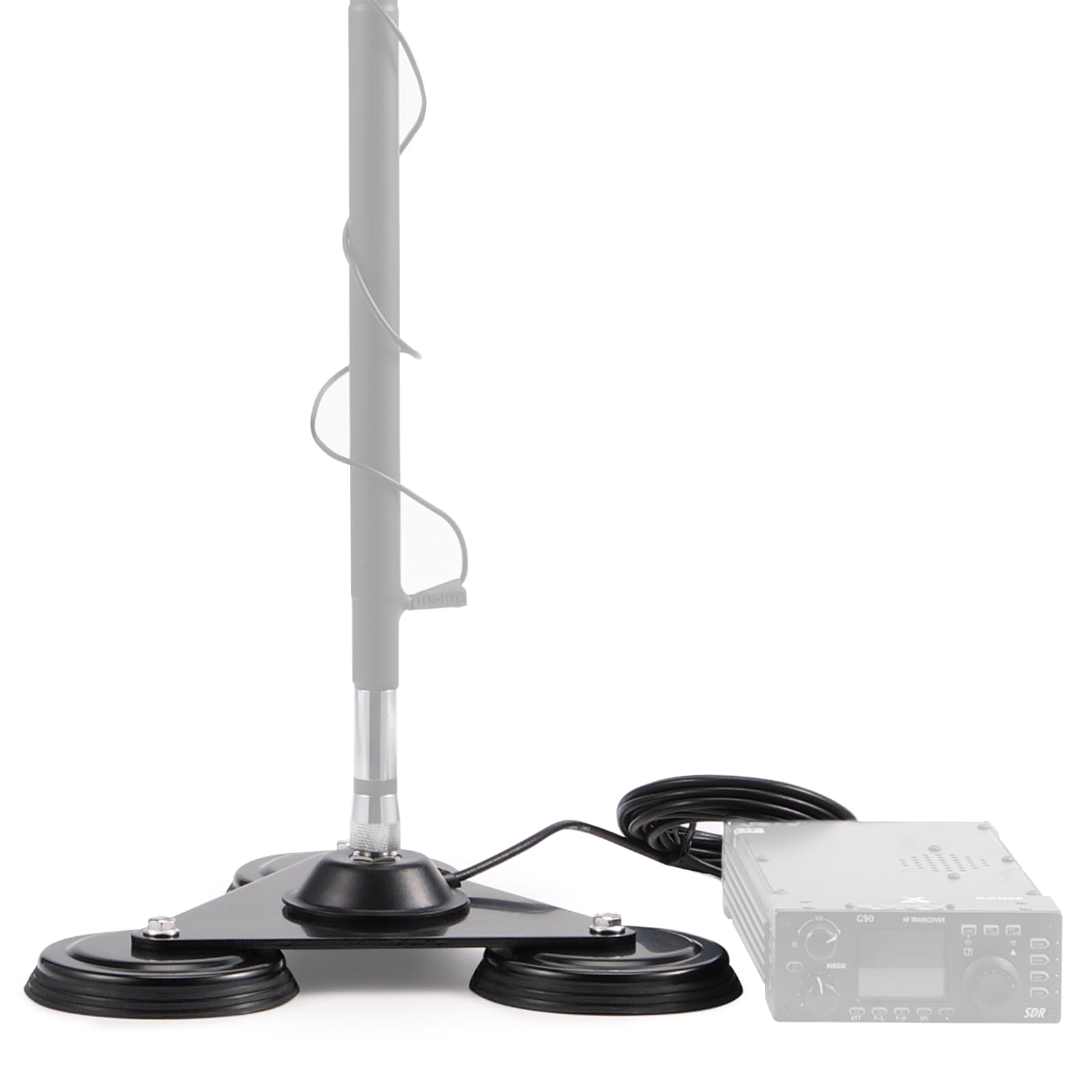 Radioddity Supporto magnetico per antenna M916 SO-239 con supporto CB/VHF/UHF/HF e cavo coassiale RG-58AU da 4 m, per ricetrasmettitore CB radio Ham, spina PL-259