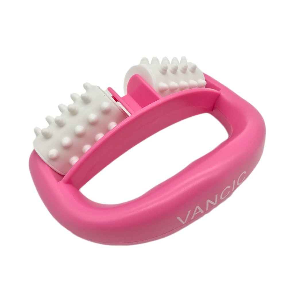 VANCIC 13.5 * 8.5 * 4cm Plastic Manual Round Handle 2 Wheels Muscle Massage Roller Massager Cellulite Roller for Legs Arms Back Muscle Pain Relief and Muscle Relaxation (Rose) VANCIC 13.5 * 8.5 * 4cm Plastic Manual Round Handle 2 Wheels Muscle Massage Roller Massager Cellulite Roller for Legs Arms Back Muscle Pain Relief and Muscle Relaxation (Rose)