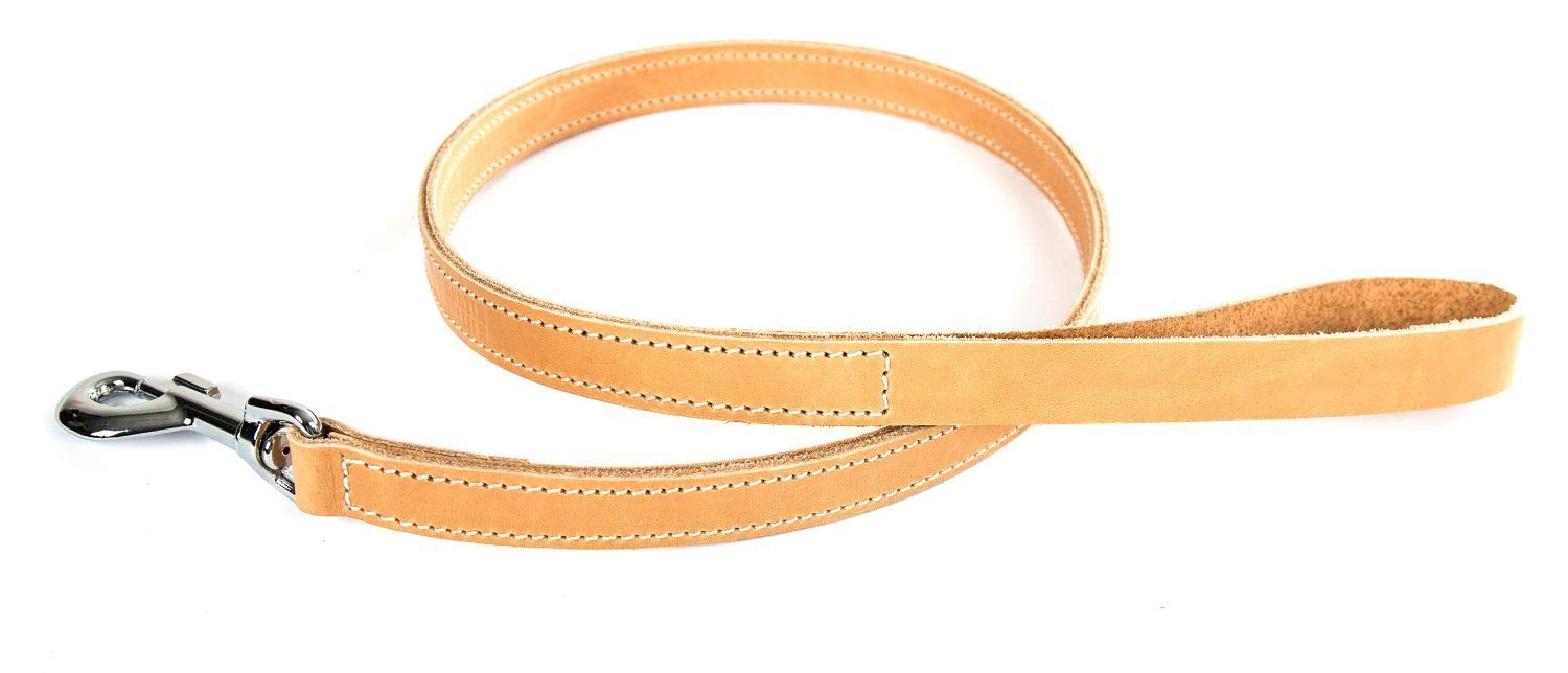Martin-Sellier - Laisse pour chien - cuir naturel double (100cm x 20mm)