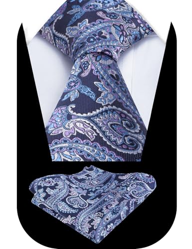 Image of Alizeal Mens 3.15'' Vintage Paisley Tie Pocket Square Set