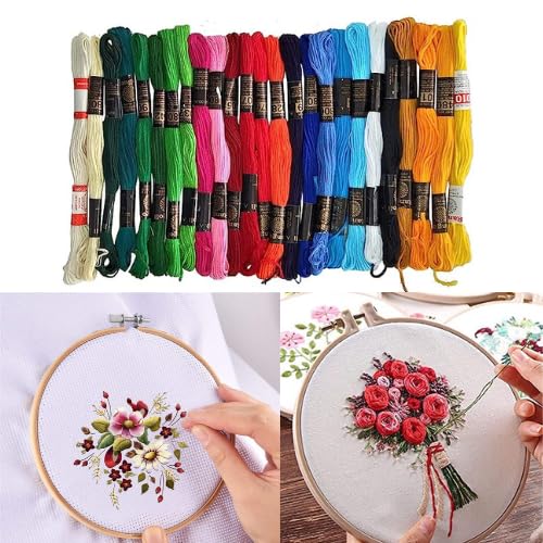 Gemsy Crochet Aluminum Hook Pack of 12 and Embroidery Thread 50 pcs | Ultimate Sewing, Craft, Sweater, Woolen Cloth, Yarn, Thread | Needles Kit for Knitting Projects | DIY 1