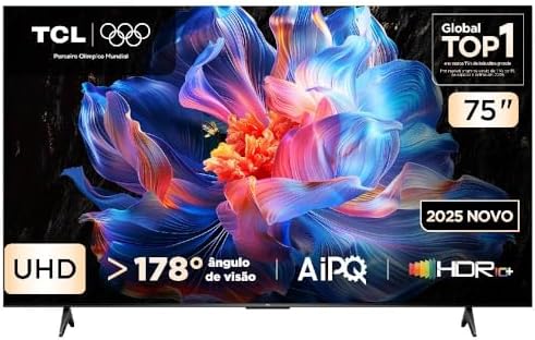 Smart TV TCL 75 Polegadas UHD 4K P6K WiFi Bluetooth Google TV 3 H...