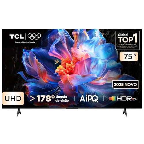 Smart TV TCL 75 Polegadas UHD 4K P6K WiFi Bluetooth Google TV 3 HDMI HDR10+ Dolby Audio 75P6K