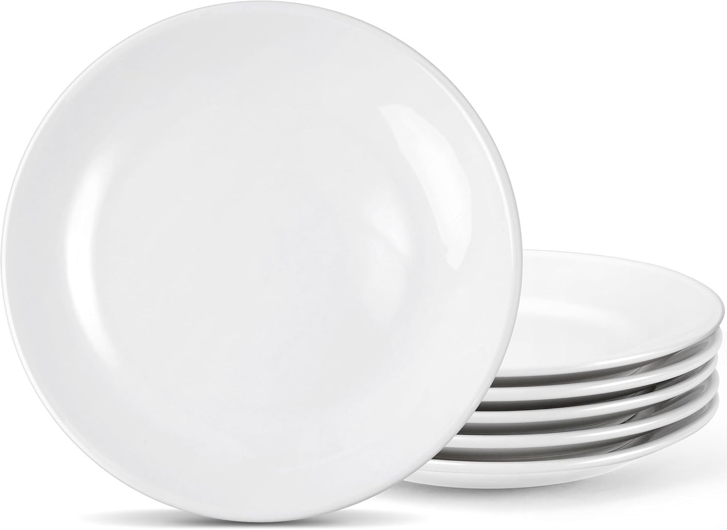 Spymero 6 PCS Dessert Plates, 17.7cm, White, Ceramic