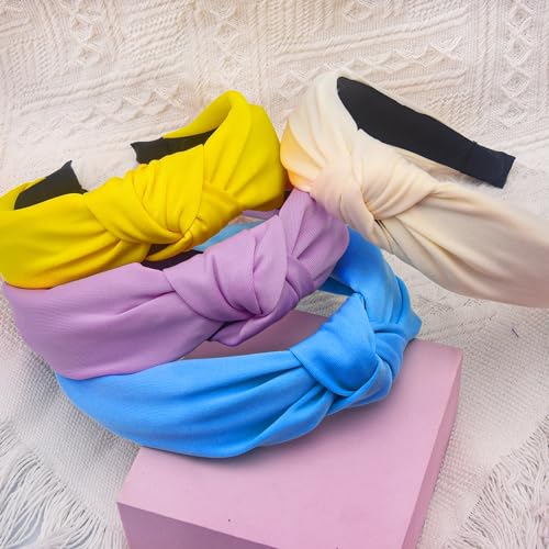 Siquk SA-23-146 12 Pieces Knotted Hair Turband For Women - Colorful Fabric Headbands In 12 Colors thumb #3