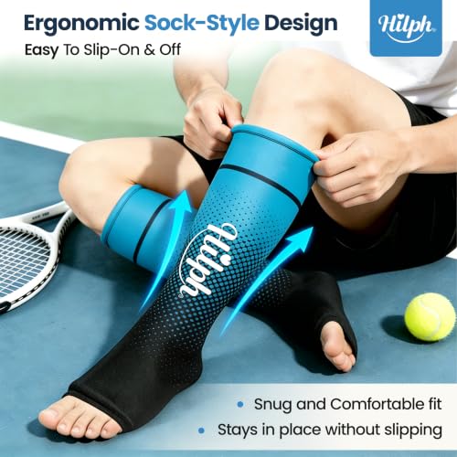 Image of Hilph 2PCS Full Calf Ankle Ice Pack Wrap, Extended Leg to Foot Ice Sleeve